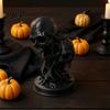 Unique Resin Desktop Decor 3D Printed Double Skull Ornament, Twisted Skeleton Figurine, Gothic Style Home Accents Statue for Halloween Bar &