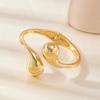 Wide Chunky Waterdrop Spring Bangles for Women Gold copper Color Open Cuff Thick Irregular Twisted Bangle Bracelet Jewelry