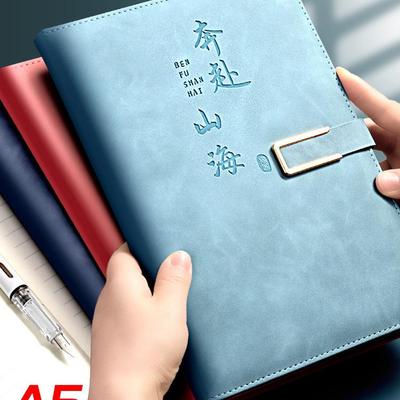 Leder Schnallen Notizbuch: A5 Verstärkt für Geschäftsleute und Studenten