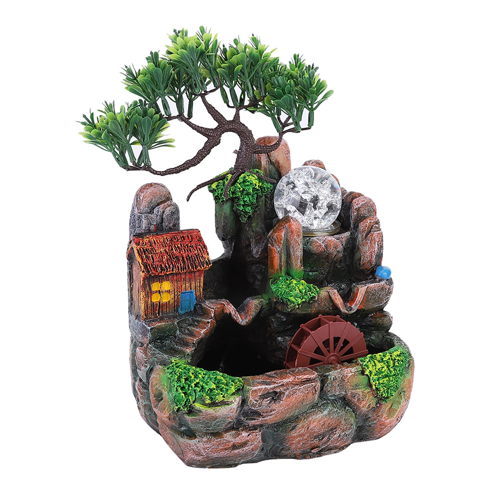 

Resin Home Ornament Table Decoration - Simulation Desktop Fountain Rockery Atomizing Design for Desktop And Rock Garden Decor