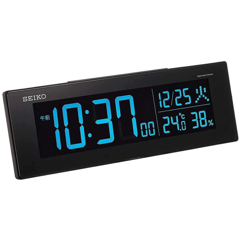 Seiko Clock tabletop alarm radio-controlled digital AC type color LCD Series C3 01 black body size BC406K