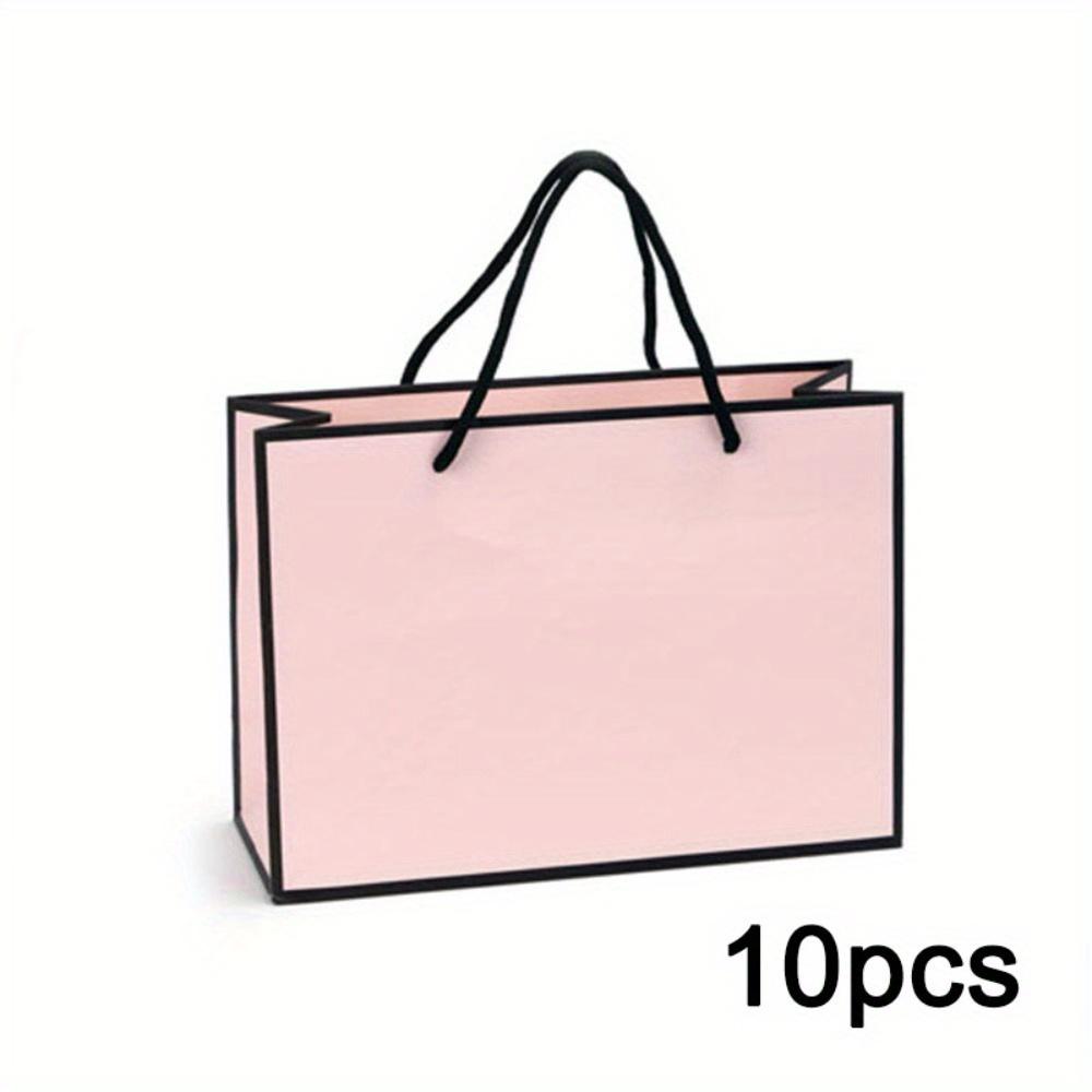 

10 шт. подарочных пакетов для вечеринок, бумажные подарочные пакеты с ручкой, пакеты для покупок, пакеты для сладостей, подарочные пакеты с благодарностью, подарочная упаковка для свадьбы, вечеринки, дня рождения, выпускного 10pcs 28*10*20cm розовый