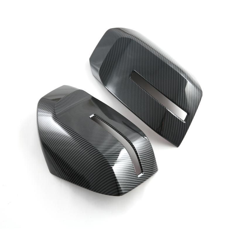 For Mitsubishi Triton /L200 2024 ABS Carbon Fiber Look Side Door Mirror Rear View Rearview Trim Car Cover external Accessories