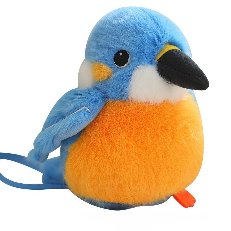 Parrot Crow Kingfisher Cute Bird Plush Toy Magnet Shoulder Play Home Decor Doll