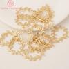(827)6CPS 23x30MM 24K Gold Color Plated Brass Hollow Flower Vine Charms Pendants High Quality For DIY Jewelry Making