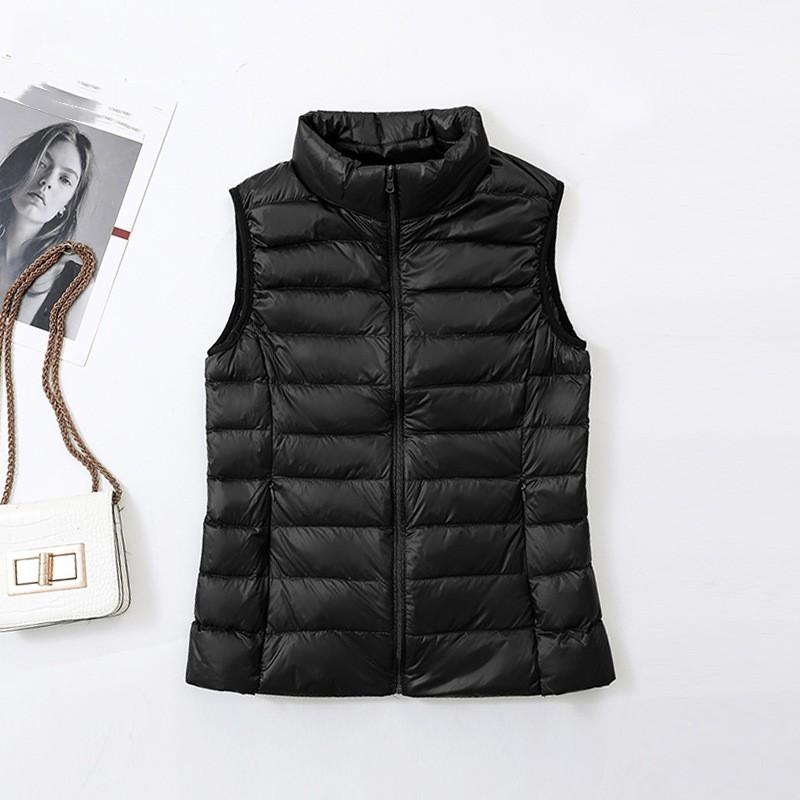 

Женский осенне-зимний повседневный теплый пуховый жилет, нижнее белье, однотонный жилет без рукавов XS