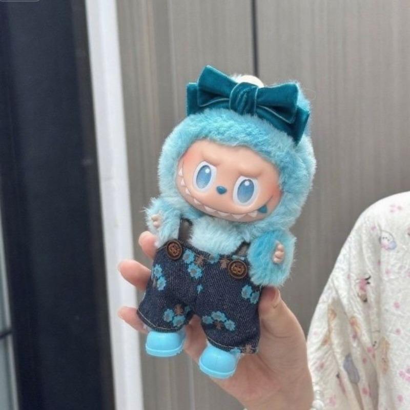 17Cm Clothes Labubu Doll Clothes Overalls Suit Pendant Vinyl Doll Fashion Clothing Decoration Only Doll Clothes For