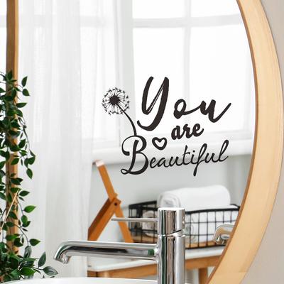 Slogan Inglese Amore Soffione Bagno Specchio da Bagno Abbellimento Adesivo da Parete
