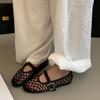 Fashion Luxury Hollow Gold Woven Ballet Flats Women Fashion Round Toe Buckle Brand Designer Shoes Comfortable Shallow Mary Jane Shoes
