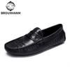 Bowei Herren Doudou Schuhe Lazy One Pedal Lässige Leder Gewebte Lederschuhe Britische Mode Fahrschuhe Herrenschuhe