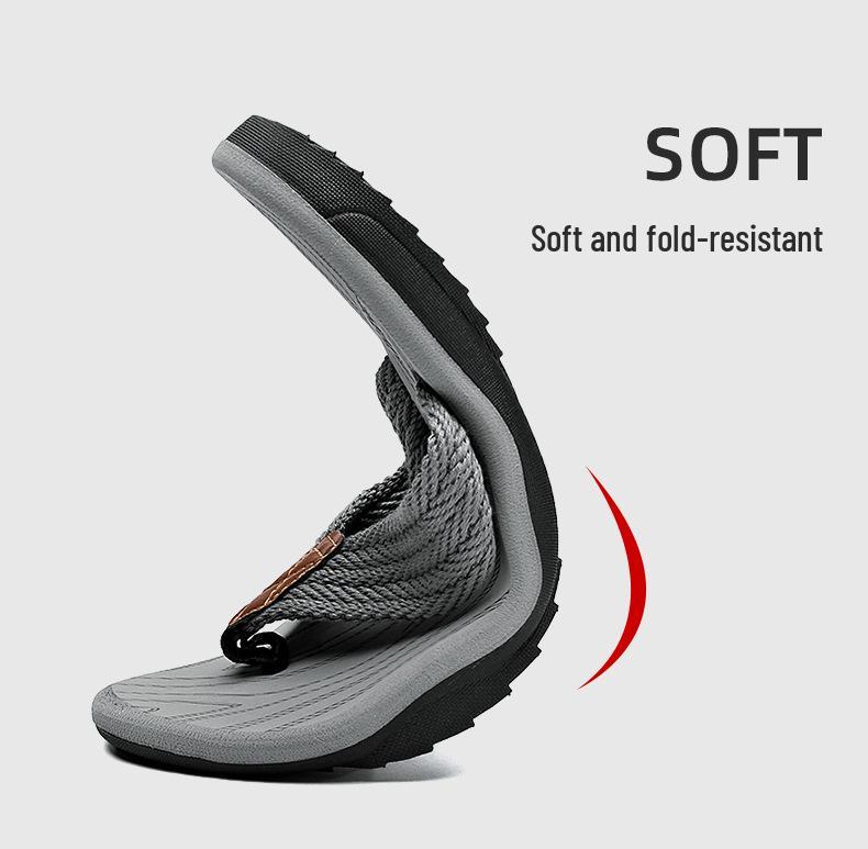 Men's Trendy Summer Non-Slip Flip-Flops Sandals - Toe Post Slippers for Outdoor and Beach Wear