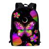 Classic Popular Funny Butterfly Notebook Backpacks Pupil School Bags 3D Print Oxford Waterproof Boys/Girls Laptop Backpacks