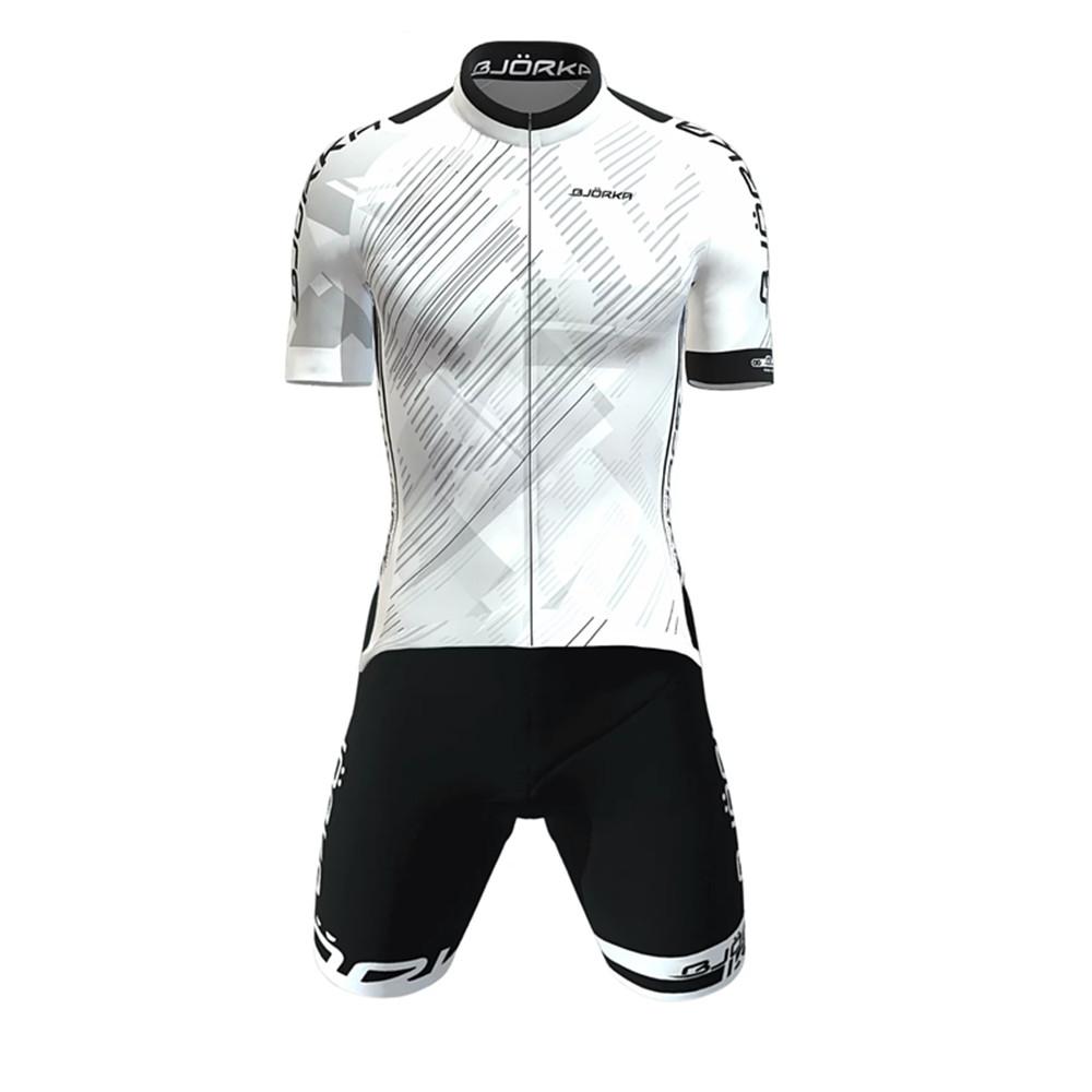 2026 Bjorka Summer Cycling Sets Men's Short Sleeve Jerseys and Gel Pad Bib Shorts for Long Time Riding Clothing Ciclismo Maillot