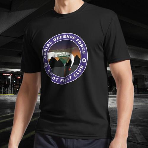 Robot Fight Club Aerial Defense Force T-Shirt Funny Size Mode American T-shirt S разноцветный