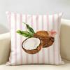 Simple Stripe Fruits Ins Cushion Cover Natural Linen Organic Fabric DoubleSided Printing Room Sofa Decor Pillow Case