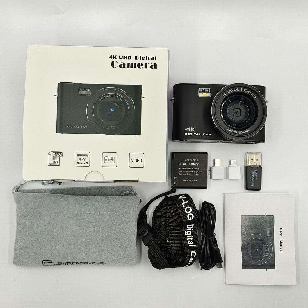 4K Touchscreen HD Digital Camera with MP3 Player & CCD for Students/Parties
