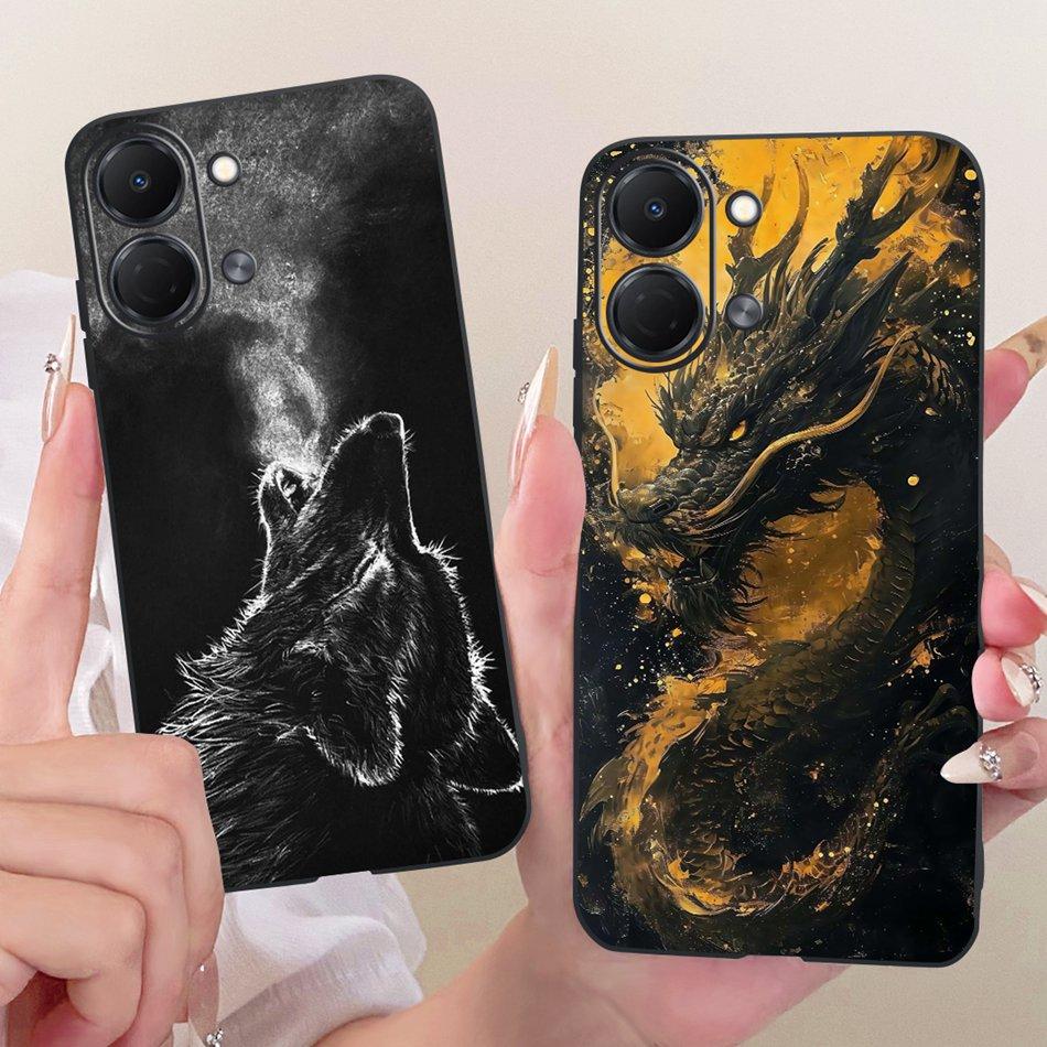 For Tecno Spark Go 3 2026 Cool Dragon Tiger Pattern Phone Case For Tecno Spark Go3 KN3 Black Silicone Soft Cases Bumpers