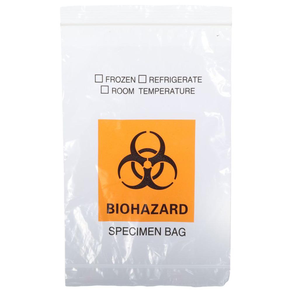 100pcs 6x9.8in/15x25cm Disposal Bags PE Medical Garbage Bags Biohazard Biohazard Waste