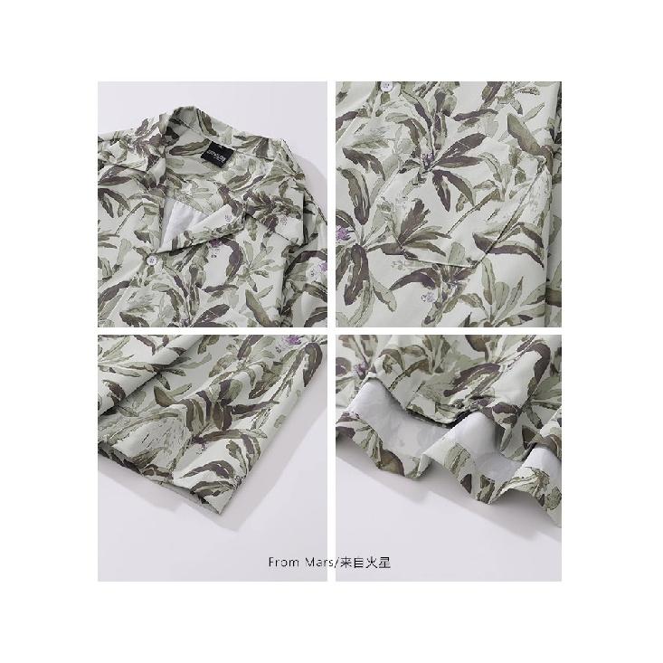 Summer New Men's Casual Beach Style Retro Lazy Style Full Printed Flower Design Sense Half Sleeve Flower Shirt