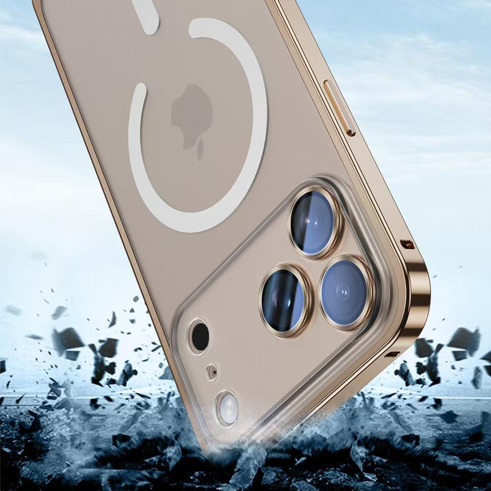 Luksuriøs Aluminiumslegering For Magsafe Magnetisk Metallramme Deksel For iPhone 17 16 15 14 13 12 Pro Max Trådløs Lading Altomfattende Deksel