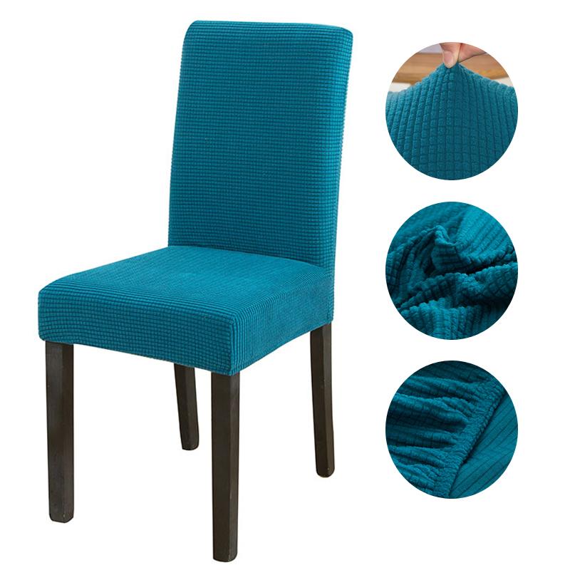 Solid Jacquard Chair Covers Stretch For Wedding Dining Room Office Banquet Housse De Chaise Chair Cover