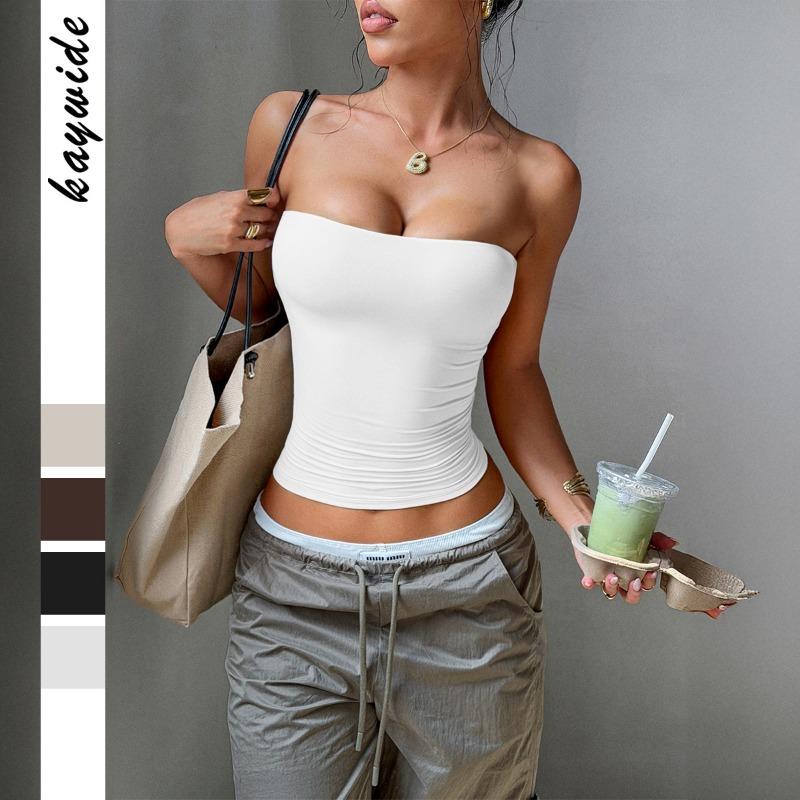Moda Hot Girl Top a Tubo Versatile Top Donna Primavera Estate Sito Web Indipendente