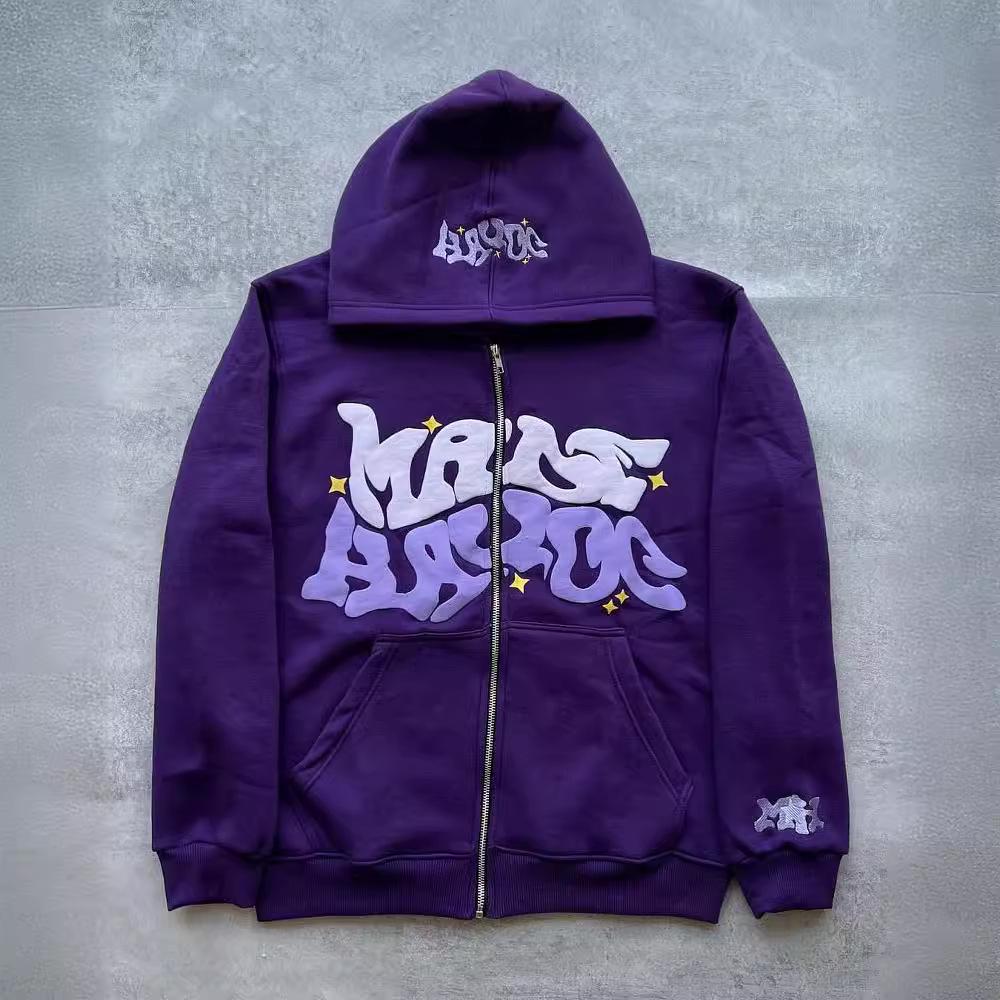 1121 Puff Letter Zip-Up Hoodie