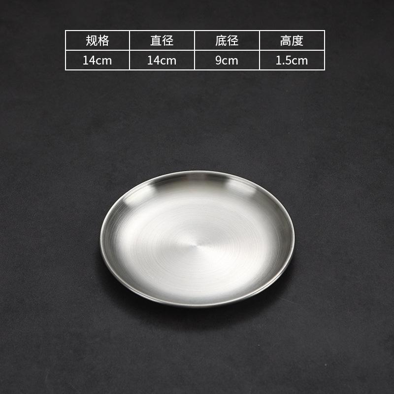 Thick Side 304 Stainless Steel Dinner Plate Round Steak Salad Deesert Cake Tray Kitchen Anti-scalding Plates for Western Food