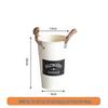 Cream White Floral Water-Holding Tin Bucket for Arrangements with Artificial or Dried Flowers