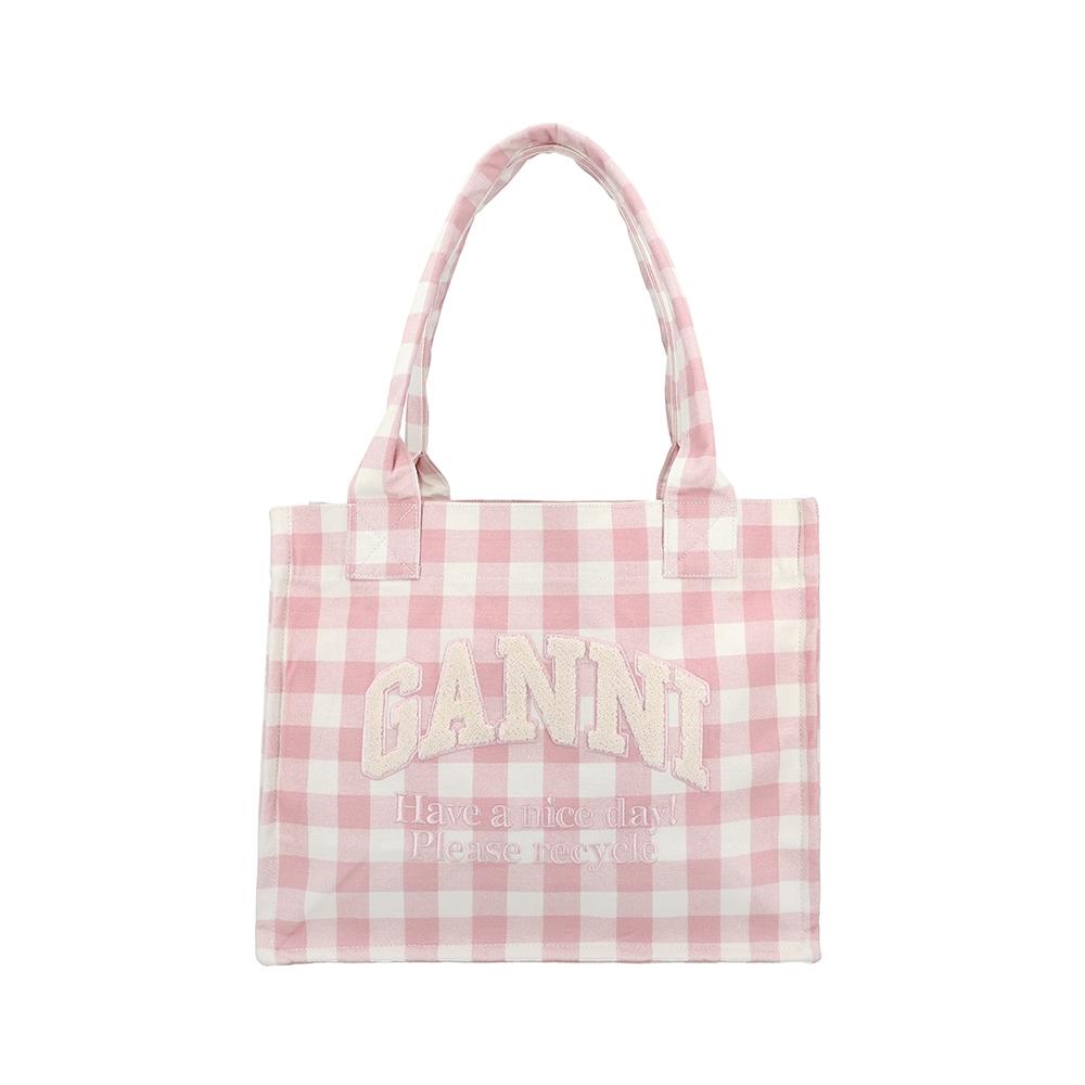 

Ganni Check Easy Large Shopper Tote Bag A6893 038 A6893 038