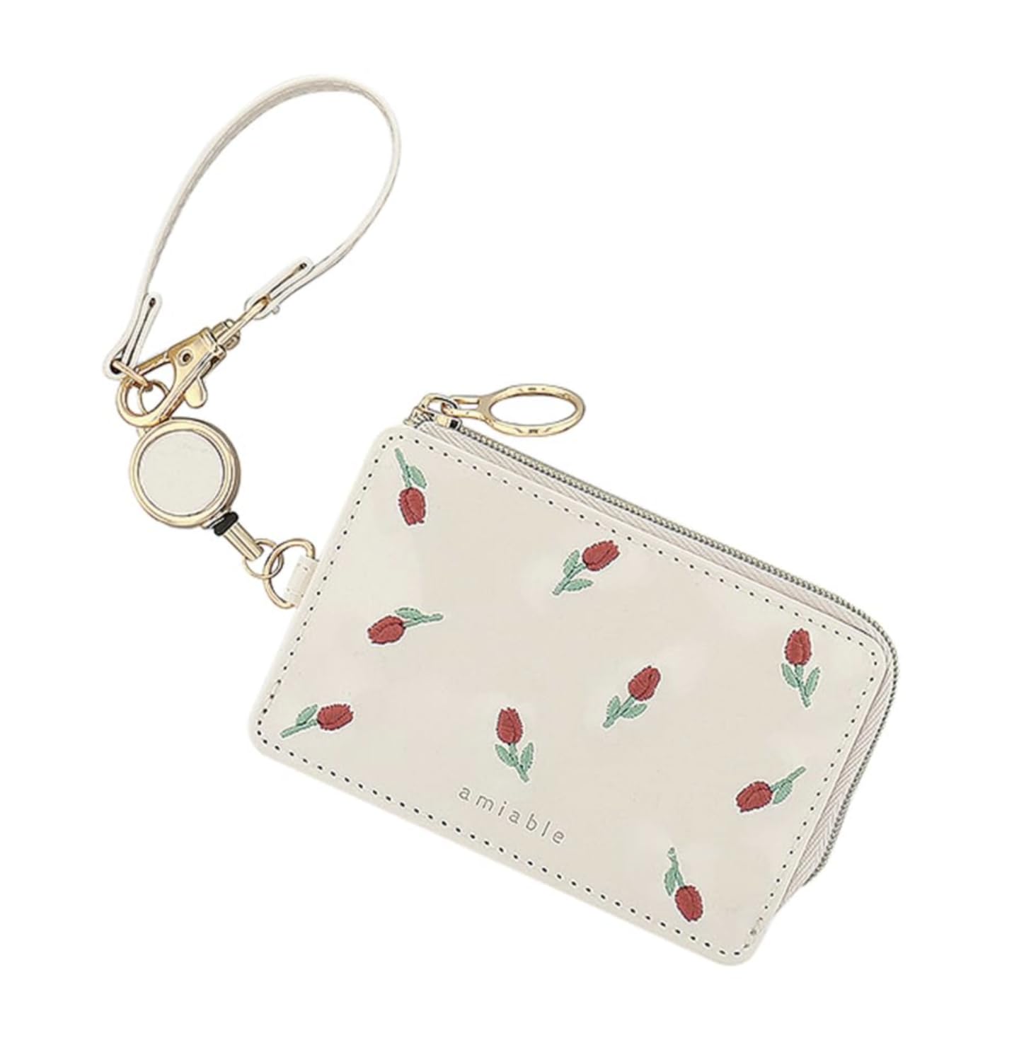 

Чехол-кошелек с кольцом-цветком (с катушкой) Тюльпан GPC0054-IV (слоновая кость)