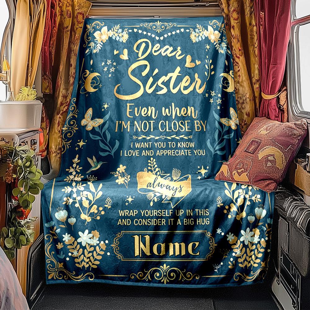 Love Sisterhood Blanket Personalized Name Soft Comfortable Stylish Blanket Car Blanket Perfect For Travel Camping Outdoor Home Suitable For All