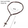 Handmade Weave Saint Benedict Medal Antique Wooden Rosary Cross Car Hanging Vintage Catholic Religious Jesus Ornament