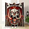 Motorhead Skull Chain Blanket Bedroom Blanket for Livingroom Couch Lunch Break Soft Cozy Throw for Friend's Festival Gift