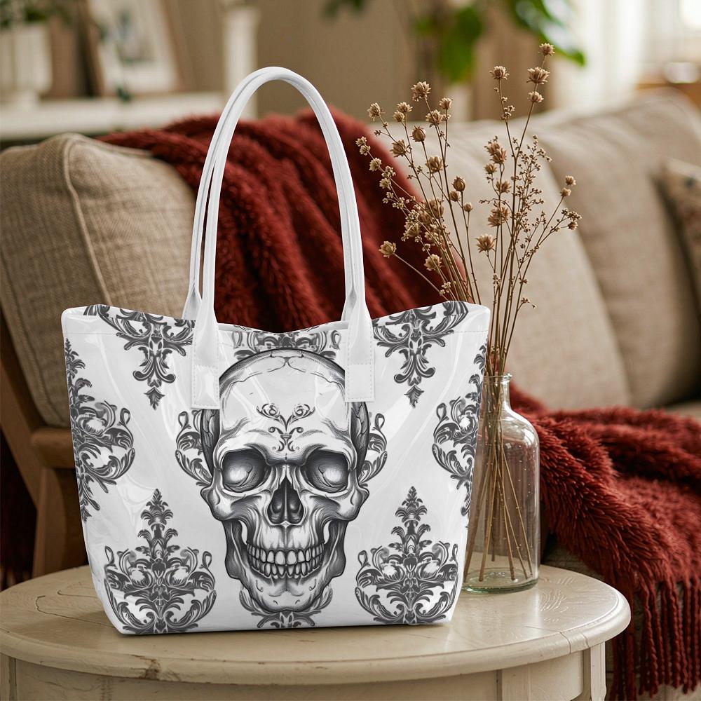 Gothic Skull Pattern Shoulder Tote Daily Use Handbag