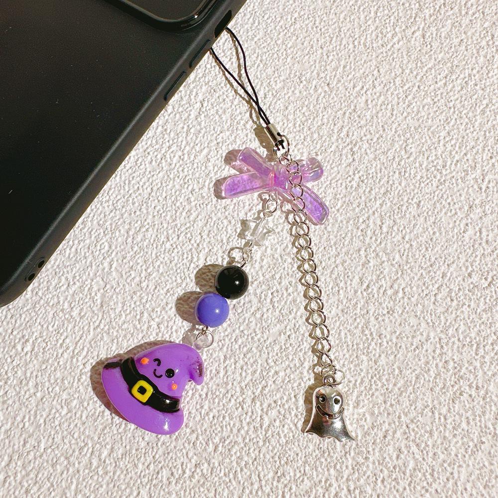 Cartoon Doll Beaded Lanyard: Earphone & Mobile Case Pendant