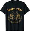 Thai Tattoo Twin Tiger Muay Thailand Design Great Gift TShirt 100 Cotton ONeck Short Sleeve Casual Mens Tshirt Size S3XL