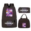 Animation Cartoon With Peripheral Printing Children'S Spine Backpack Set, Primary And Secondary School Student Leisure Schoolbag