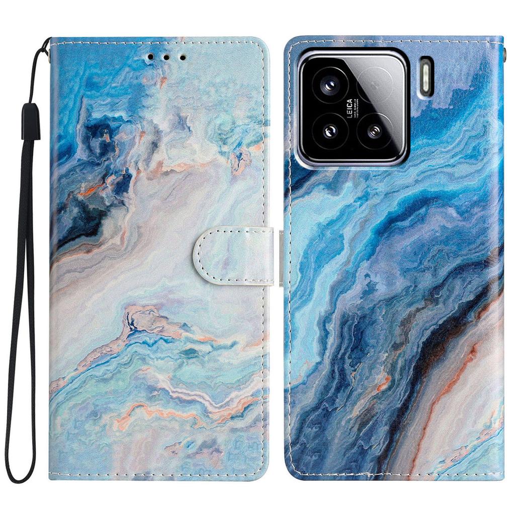 For Xiaomi 15 Wallet Case PU Leather Pattern Printing Stand Phone Cover with Strap