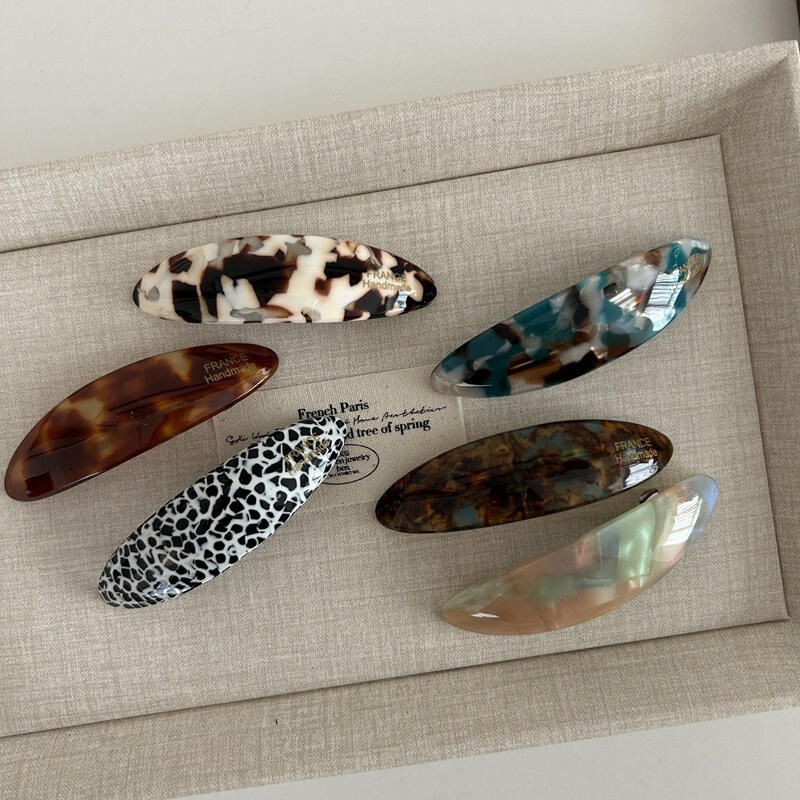 Centos Geometric Marble Mother-of-Pearl Hairpin Blue