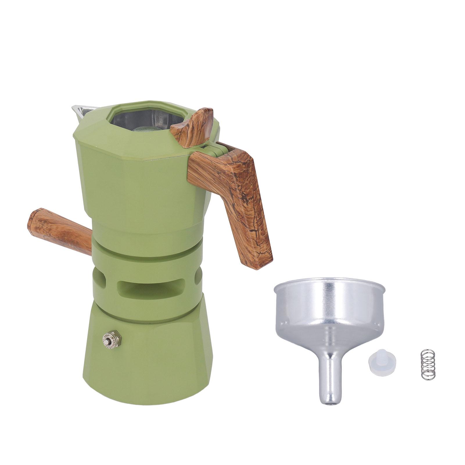 

120 мл 2 чашки двойной клапан Moka Pot алюминиевый сплав Moka Pot кофеварка для домашнего кафе зелёный