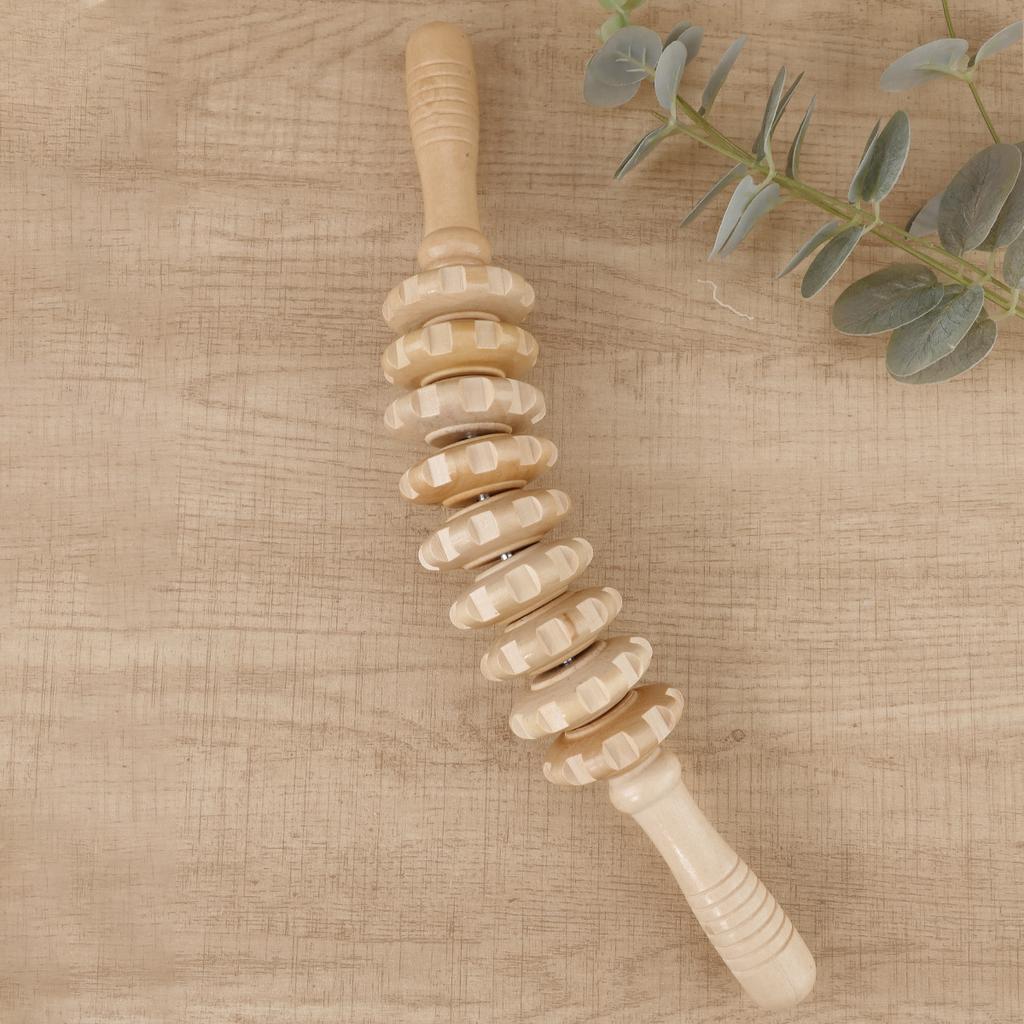 Wooden Therapy Massager Roller Trigger Point Massager Stick for Fascia Cellulite Muscle & Abdomen Body, Muscle Belly Relief Too