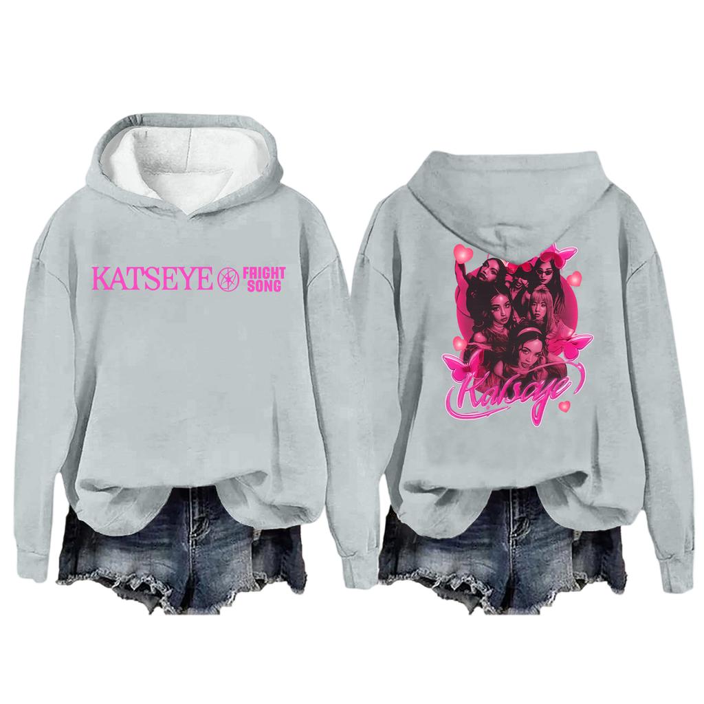 Mote Casual Langermet Løs Trykket Pullover Sport Langermet Hettegenser for Kvinner