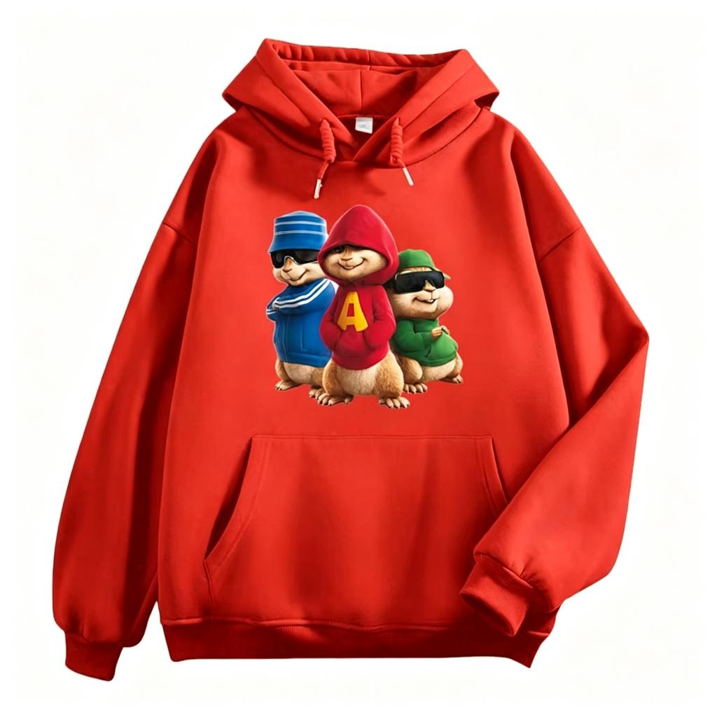Sudadera con Capucha Estampado de Ardillas de Dibujos Animados Unisex Holgada Streetwear Sudadera con Capucha Pullover Hombre Casual Diaria Promoción Tops