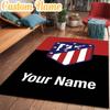 Custom Name Atletico Madrid Crest Rug Office Rug Chair Mat Non Slip Carpet Rugs for Bedrooms Dining Room Living Room Home Decor Gifts
