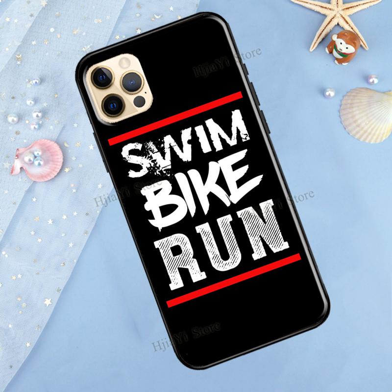 Swim Bike Run Triathlon Case For iPhone 13 Pro Max 12 Mini X XR XS Max SE 2020 8 7 Plus 11 Pro Max Phone Cover