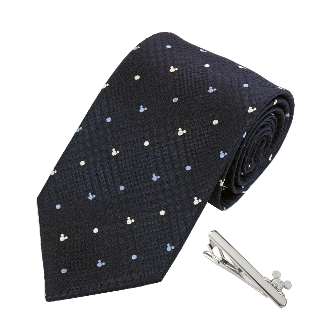

Disney Mickey Mouse Tie Tie Bar Set Includes Tie and Tie Clip & (Navy Blue, Wa-09) -