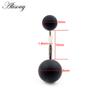 Alisouy 1 STÜCK 14G Sexy Bonbonfarbenen Gummi Edelstahl Bar Bauchnabel Ring Piercing Nachtclub Mädchen Frauen Körperschmuck