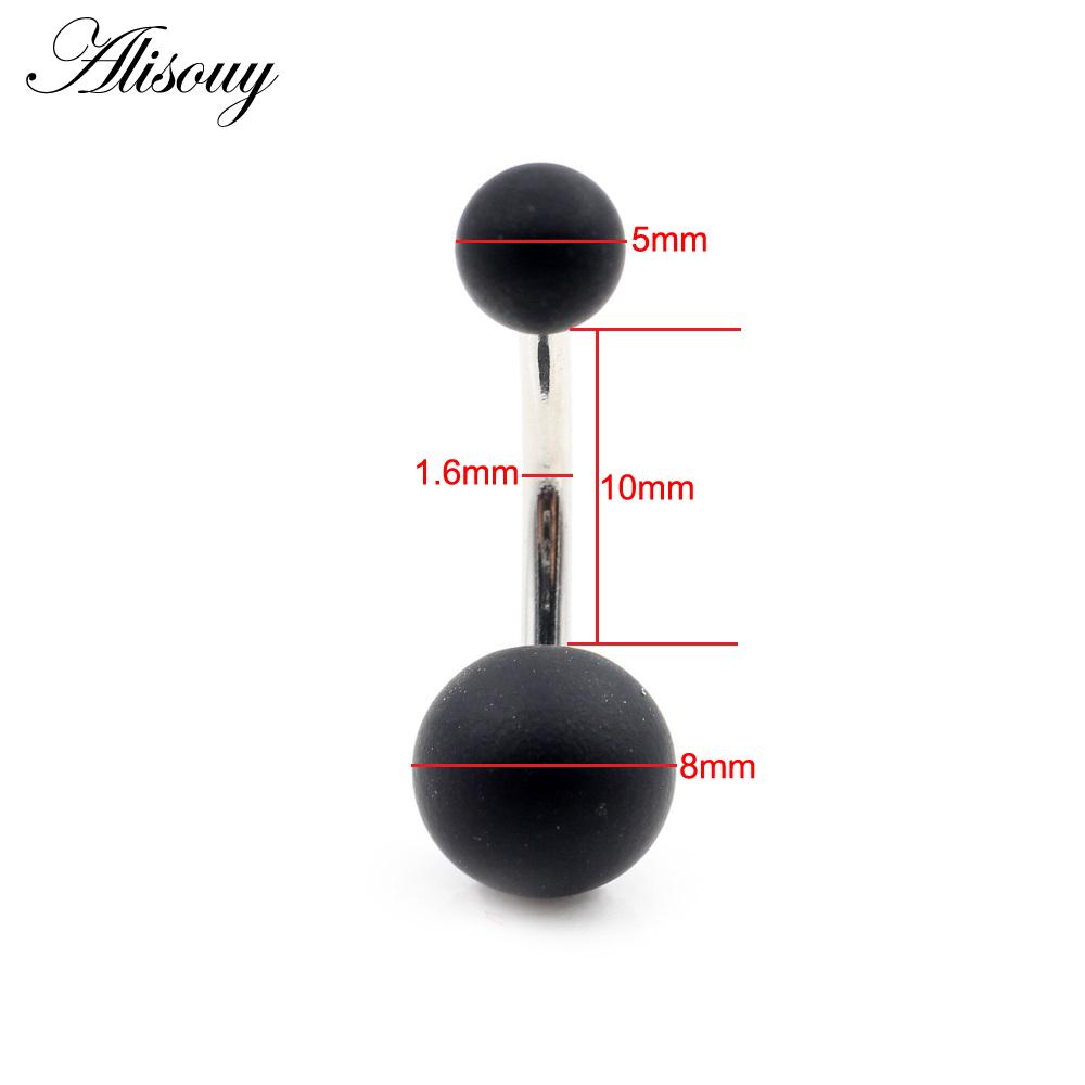 Alisouy 1 buc 14G sexy bomboane colorate cauciuc oțel inoxidabil bară buric inel piercing club de noapte fată femei corp bijuterii