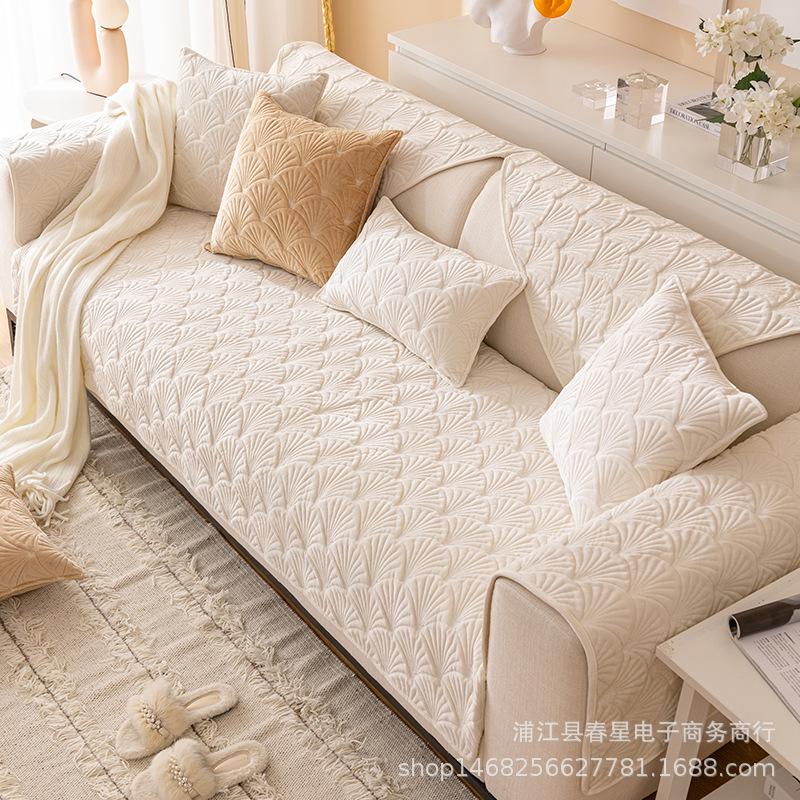 Simple Modern Thick Warm Netherlands Velvet Sofa Cushion Non-Slip Sofa Cushion Backrest Towel Armrest Towel